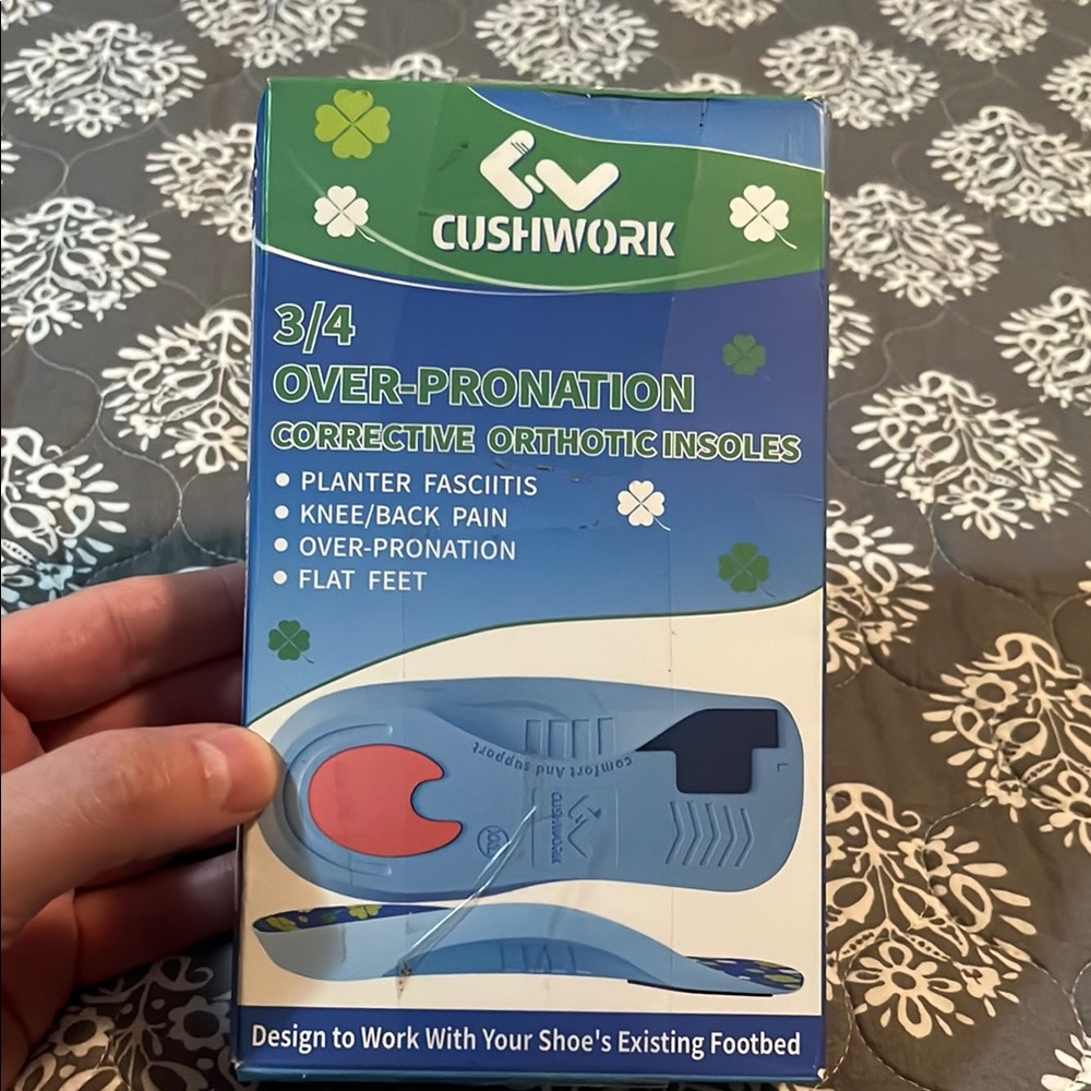 Brand New Size 3/4-Length Blue Orthotic Insoles for Women